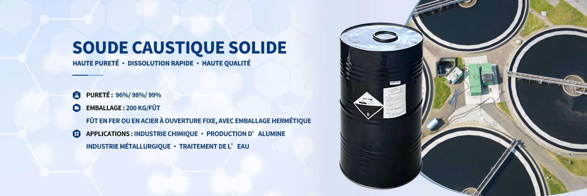 Fangyuan Chimie fabricant de soude caustique solide industrielle