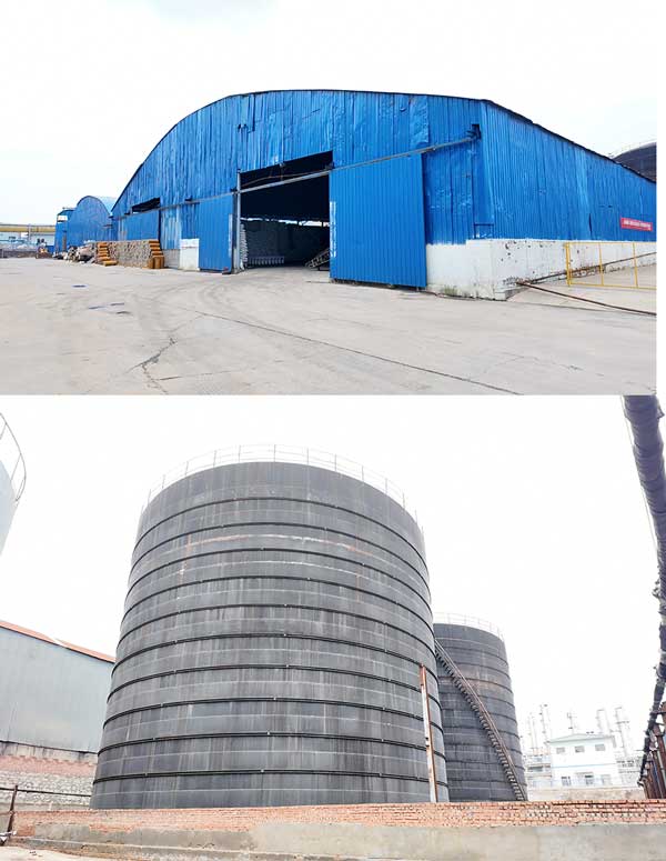 Large scale chemical plant facility manufacturing high purity sodium hydroxide for soap making.