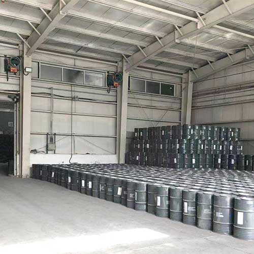 Palletized chemical drums containing sodium hydroxide sodium hypochlorite for industrial export