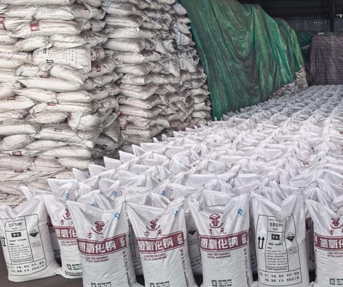 Close-up view of stacked bags showing