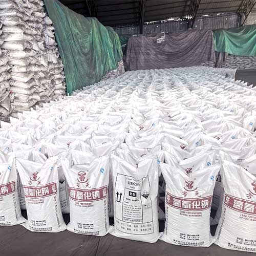 Commercial chemical storage of caustic sodium, providing reliable supply for water treatment plants.