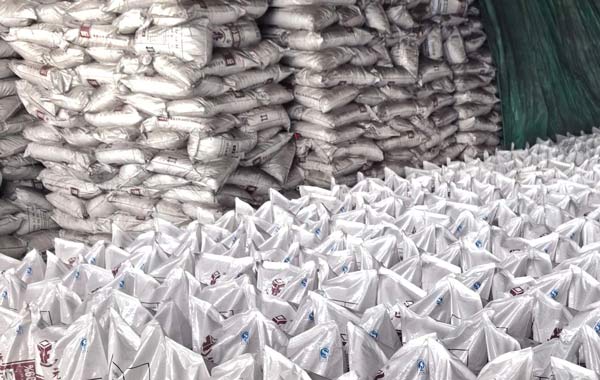 china chemical plant floor filled with stock from caustic soda pearls manufacturers in china