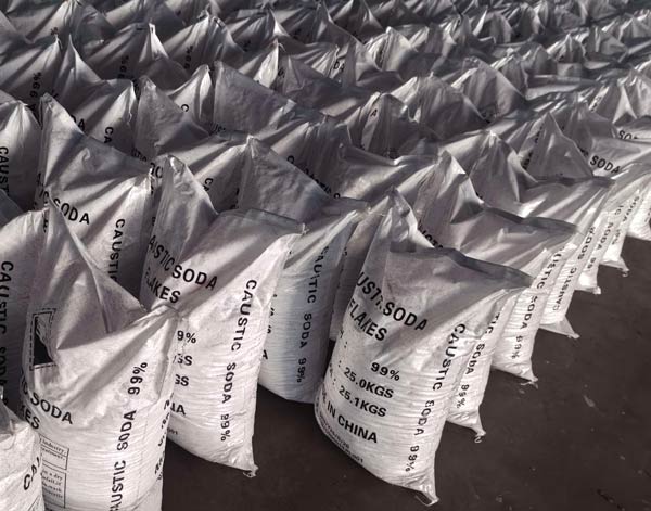 caustic soda china manufacturer warehouse displaying organized 25kg bag inventory