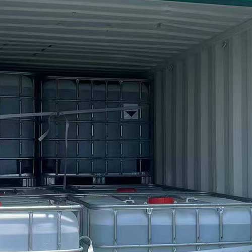 Maritime container shipment carrying bulk caustic soda 30 liquid solutions for overseas delivery.